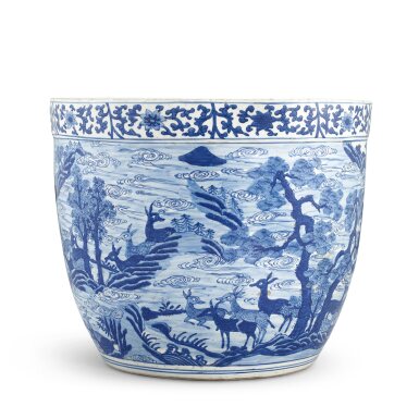 青花百鹿缸 Blue and White Bailu Jar